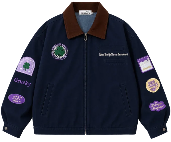 Corduroy Collar Jacket – Navy
