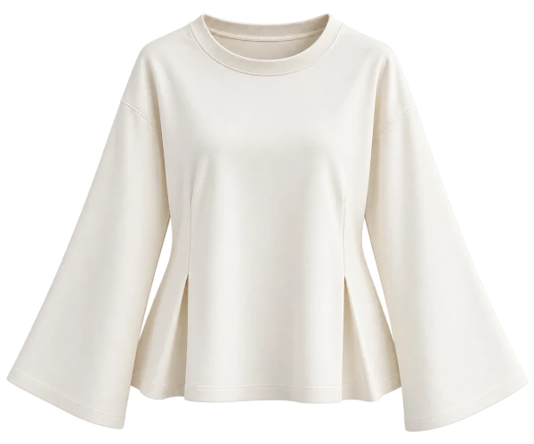 Flared Sleeve Blouse – Cream